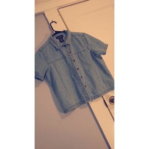 Denim button up short sleeve